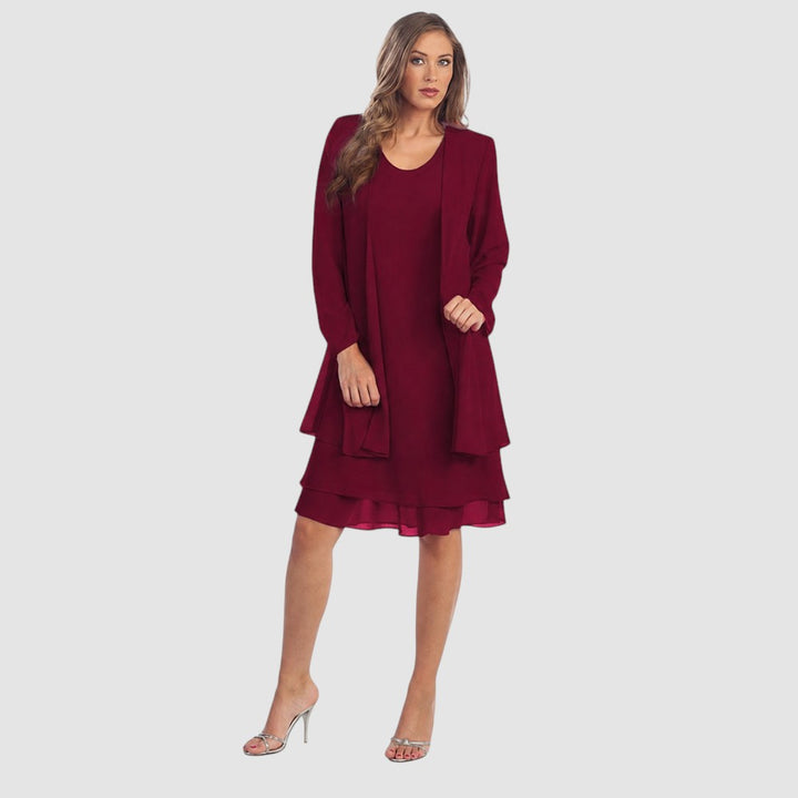 JACQUELINE | CHIFFON DRESS & CARDIGAN SET