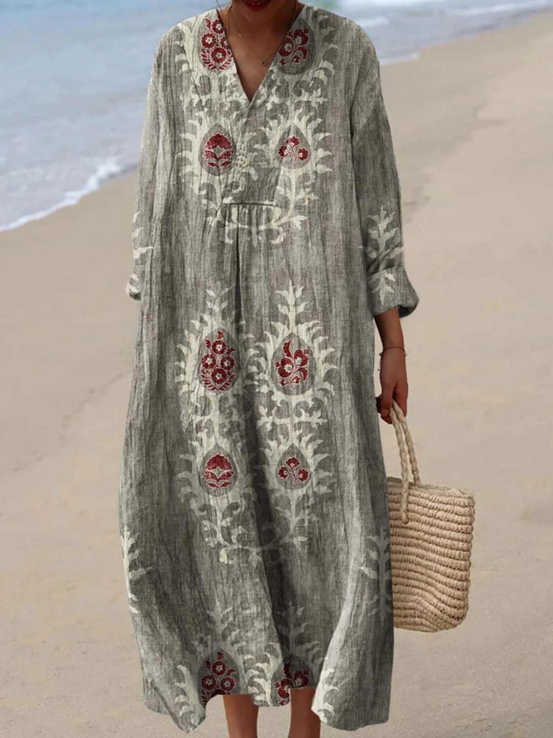 SIA | VINTAGE ETHNIC FLORAL ART PRINT DRESS