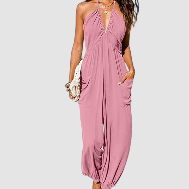 BARBARA | BACKLESS WIDE-LEG JUMPSUIT