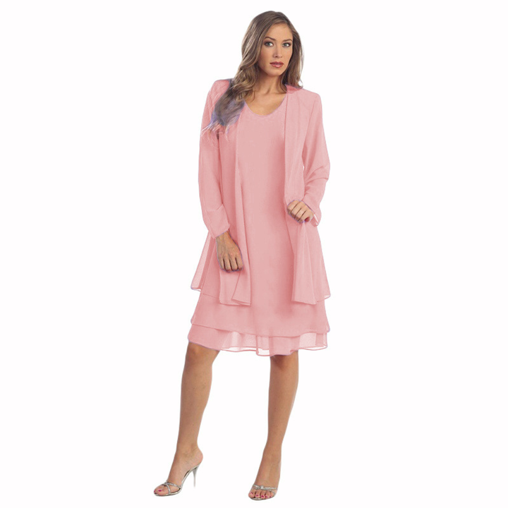 JACQUELINE | CHIFFON DRESS & CARDIGAN SET
