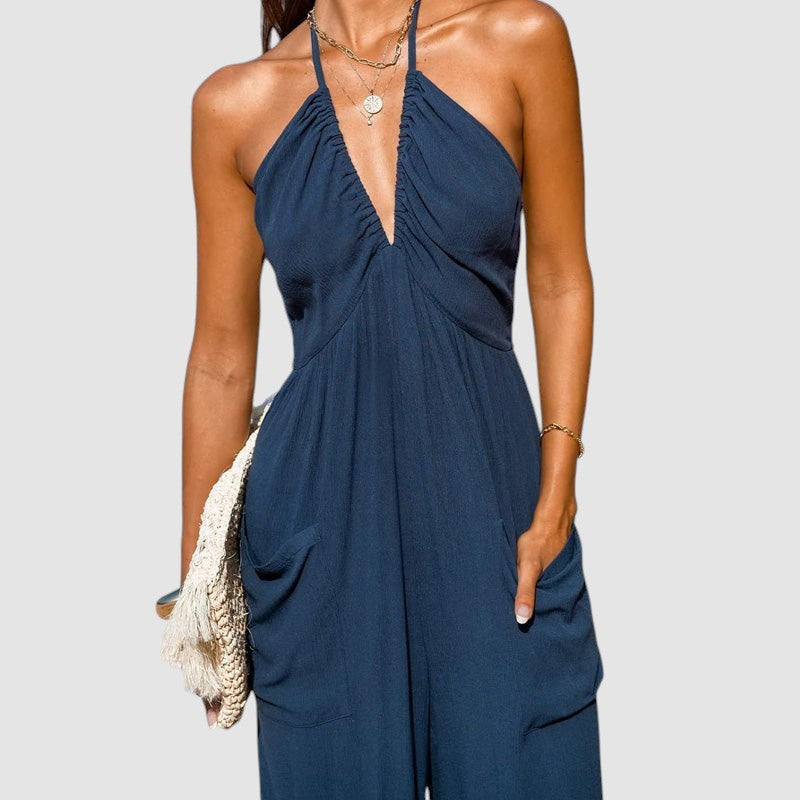 BARBARA | BACKLESS WIDE-LEG JUMPSUIT