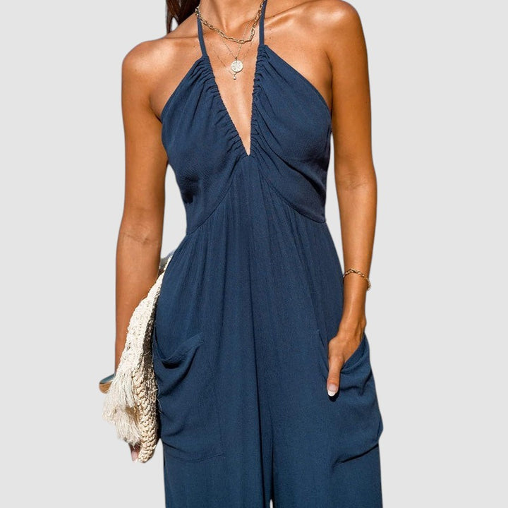 BARBARA | BACKLESS WIDE-LEG JUMPSUIT