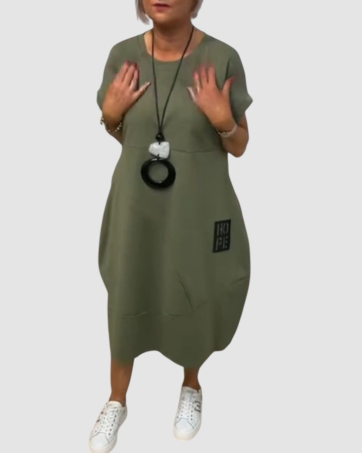 NOELLE | RELAXED POCKET MIDI DRESS
