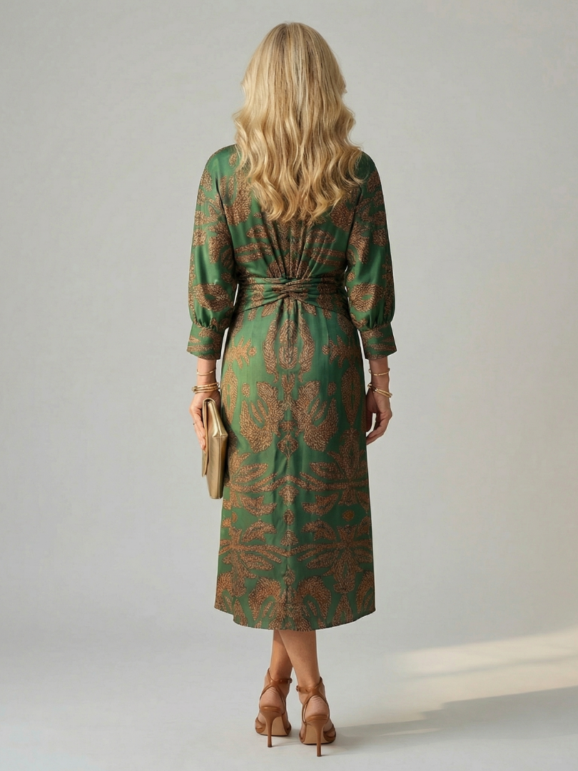 LUNE | NATURAL WRAP MIDI DRESS