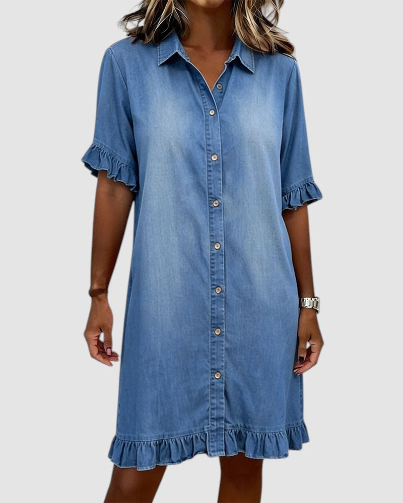 LILY | CASUAL DENIM MIDI DRESS