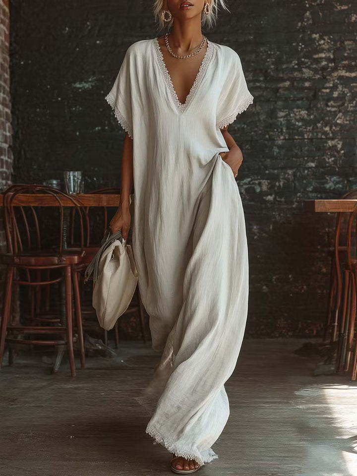 DOREEN | BOHEMIAN LACE COTTON MAXI DRESS