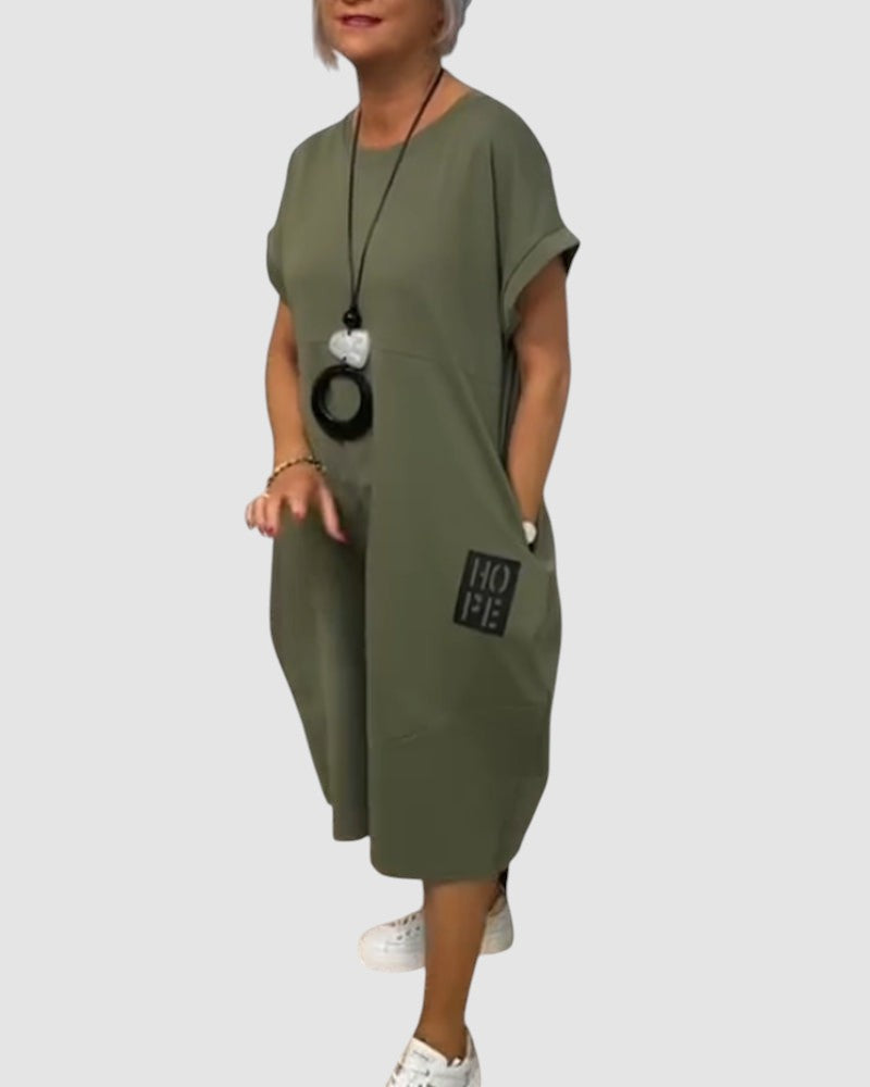 NOELLE | RELAXED POCKET MIDI DRESS