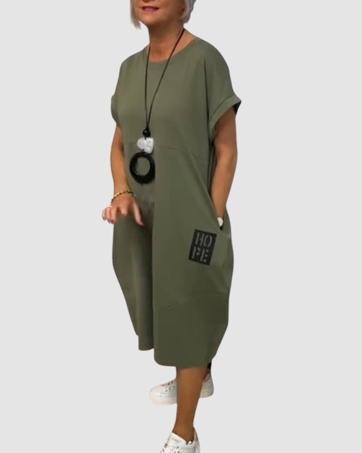 NOELLE | RELAXED POCKET MIDI DRESS