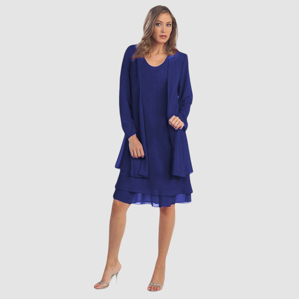 JACQUELINE | CHIFFON DRESS & CARDIGAN SET