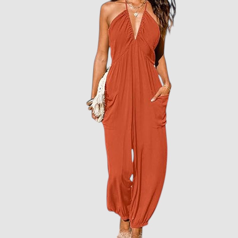 BARBARA | BACKLESS WIDE-LEG JUMPSUIT