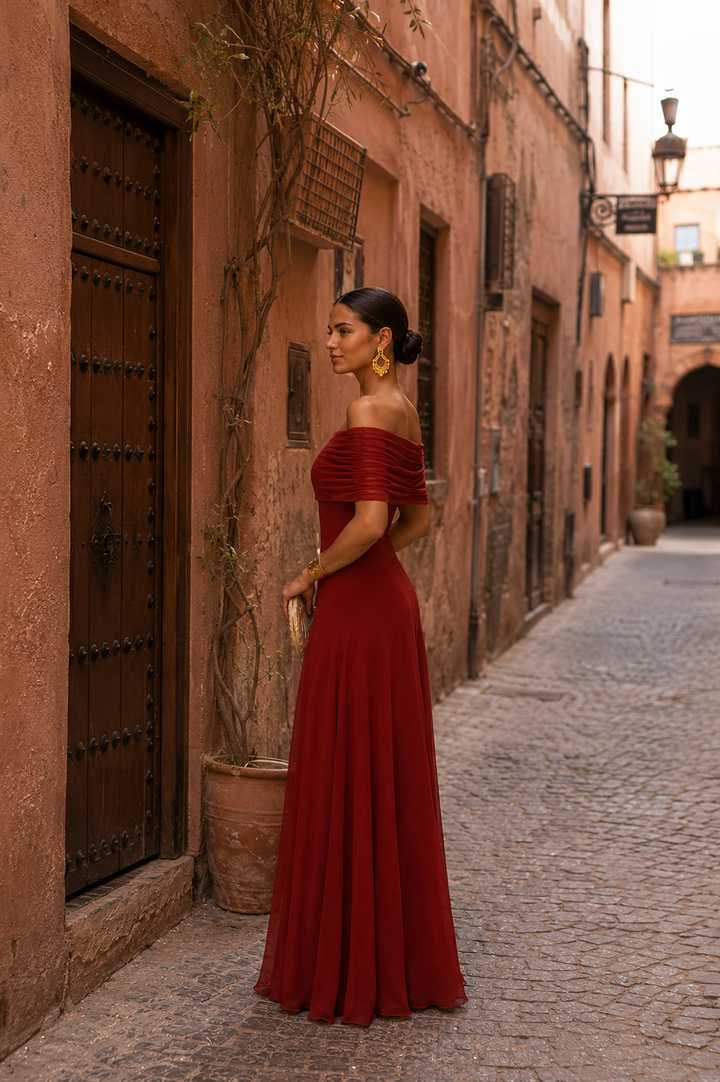 SERENA | EARTH-TONE HALTER MAXI DRESS