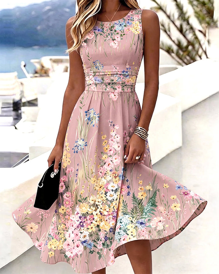 FELICITY | FLORAL WAIST-DEFINED MIDI DRESS