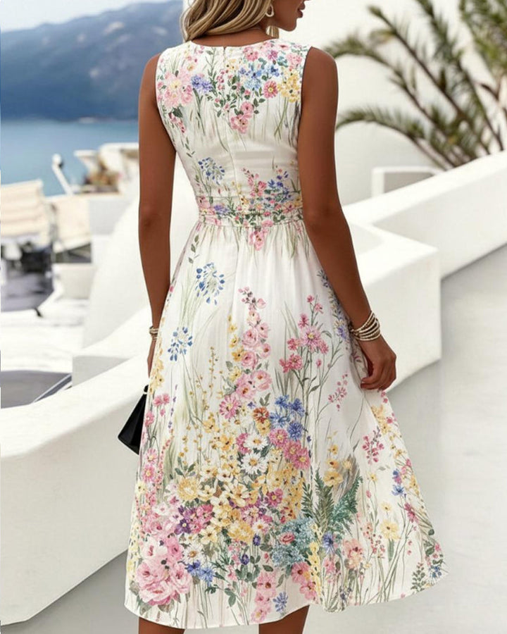 FELICITY | FLORAL WAIST-DEFINED MIDI DRESS