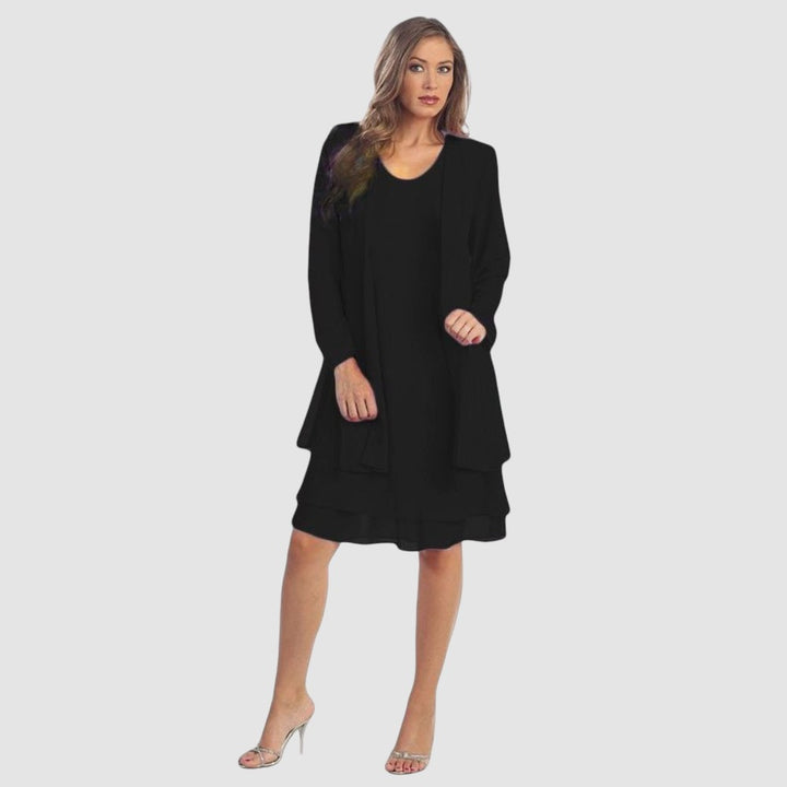 JACQUELINE | CHIFFON DRESS & CARDIGAN SET