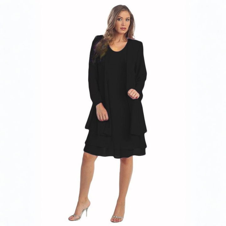 JACQUELINE | CHIFFON DRESS & CARDIGAN SET