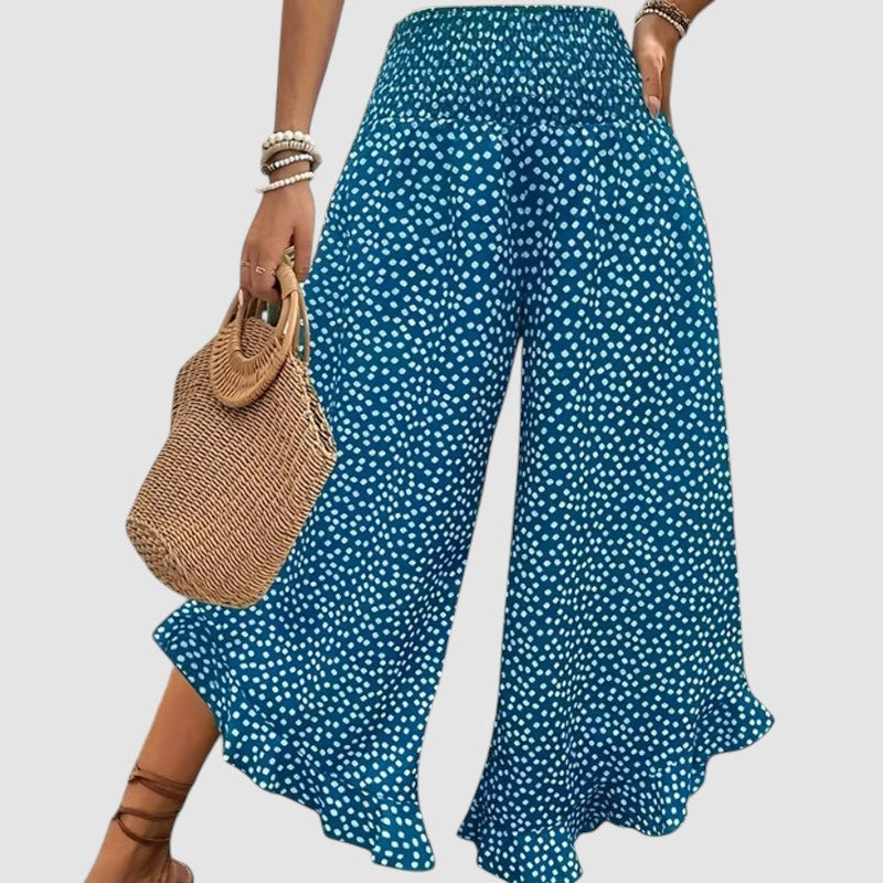 DEBBIE | PRINTED WIDE-LEG TROUSERS