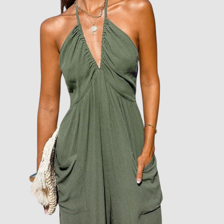 BARBARA | BACKLESS WIDE-LEG JUMPSUIT