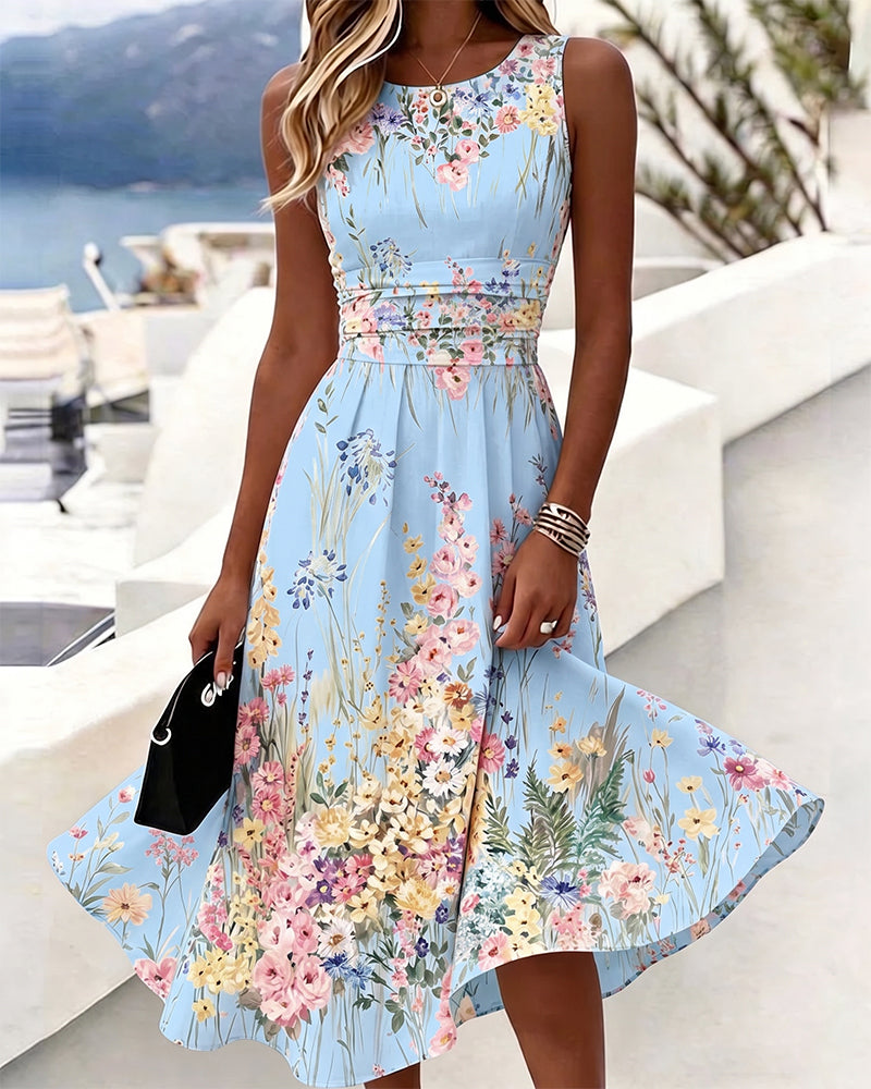 FELICITY | FLORAL WAIST-DEFINED MIDI DRESS
