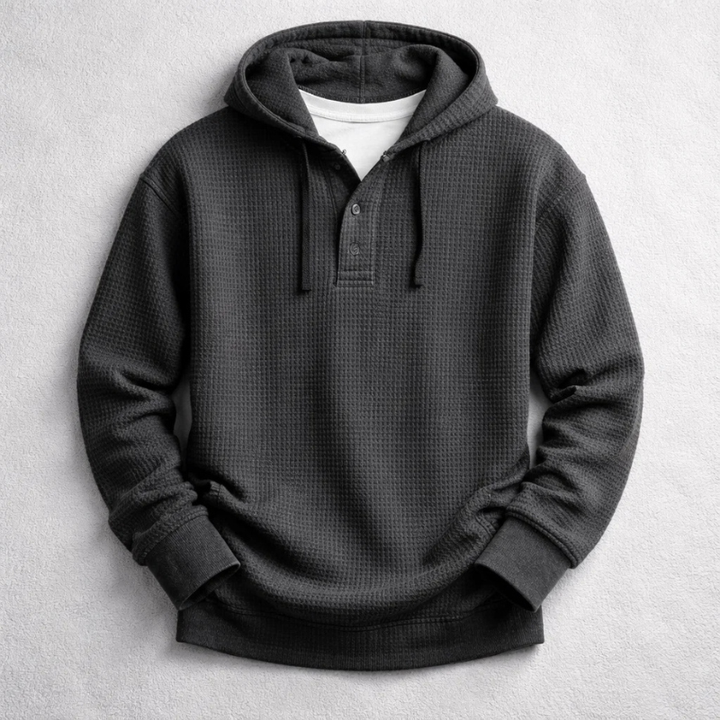 MATTHEW | WAFFLE KNIT HOODED PULLOVER