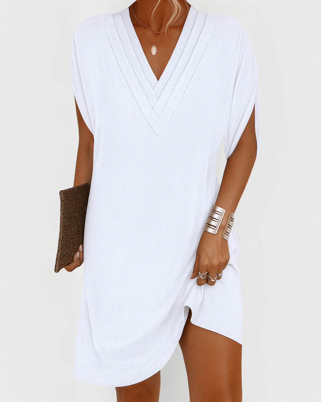 KATHLEEN | ELEGANT V-NECK MIDI DRESS