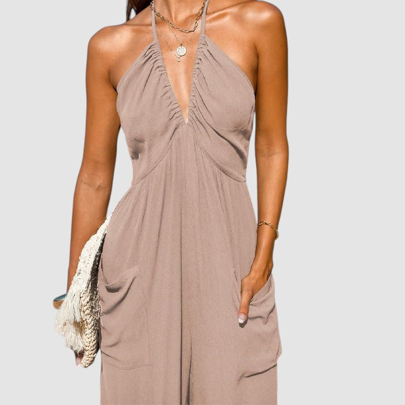 BARBARA | BACKLESS WIDE-LEG JUMPSUIT