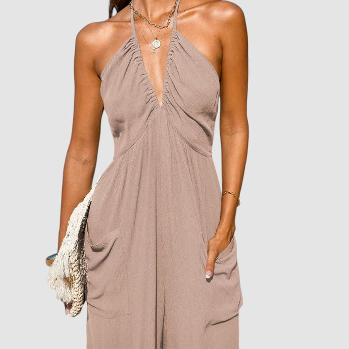 BARBARA | BACKLESS WIDE-LEG JUMPSUIT