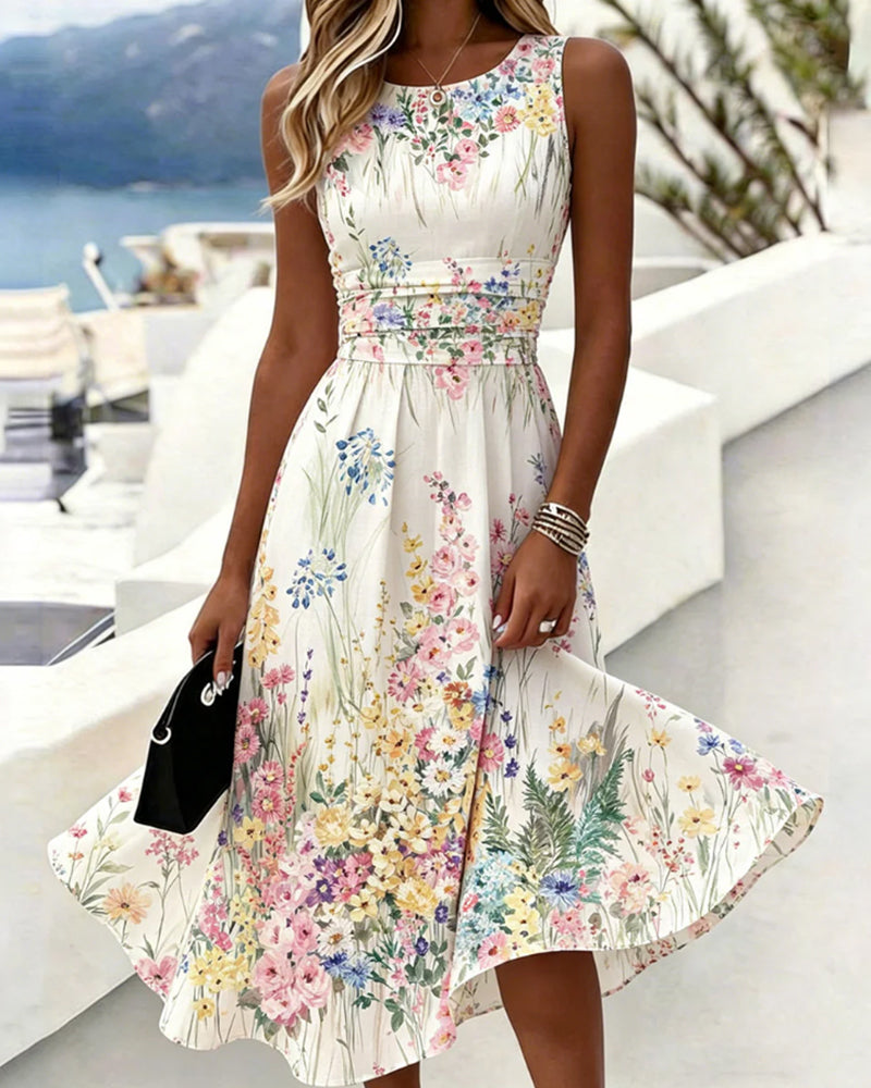 FELICITY | FLORAL WAIST-DEFINED MIDI DRESS