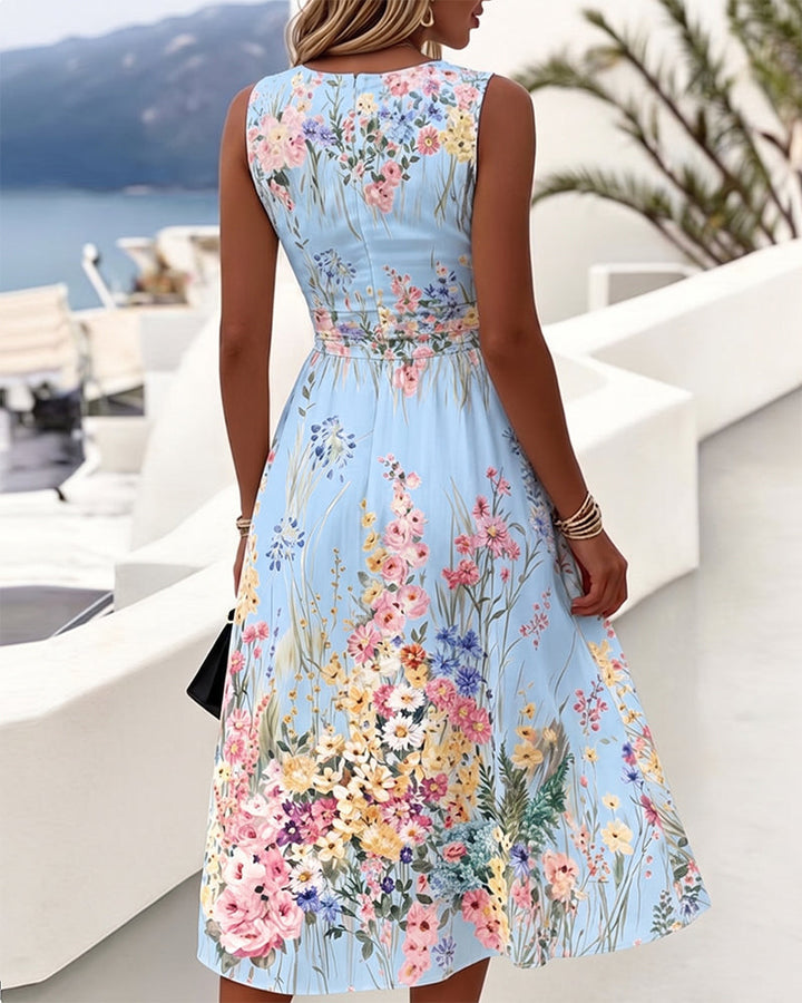 FELICITY | FLORAL WAIST-DEFINED MIDI DRESS