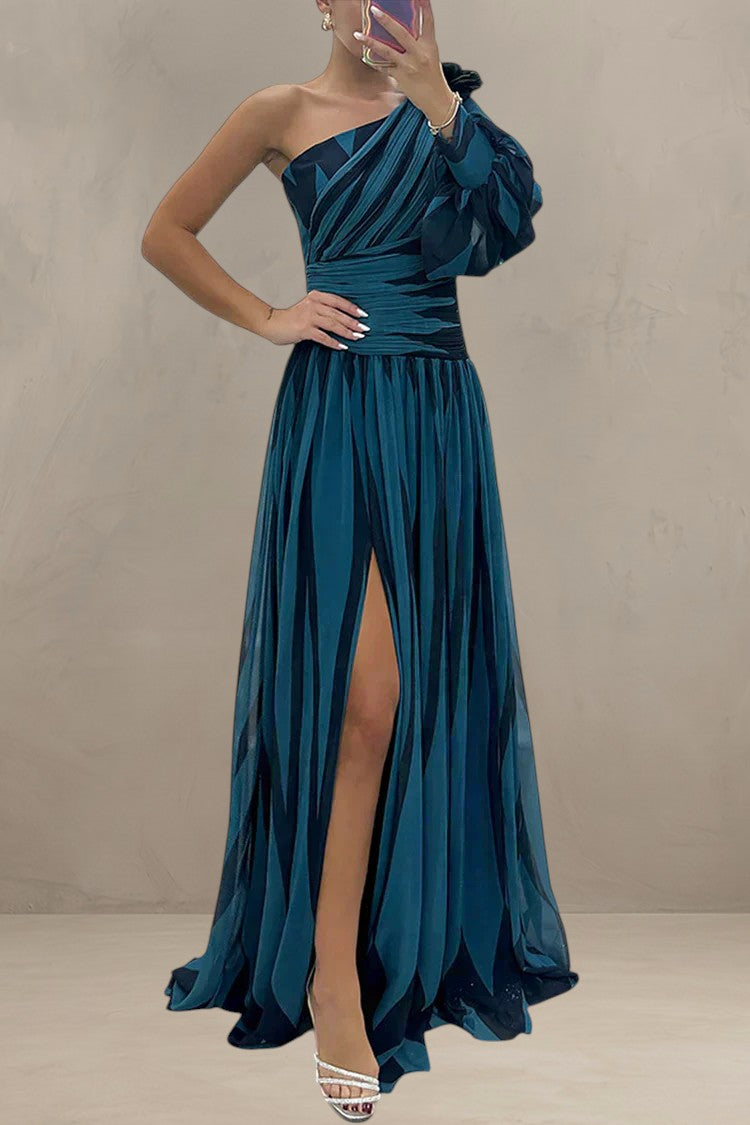 SANDRA | OFF-SHOULDER STRIPED MAXI DRESS