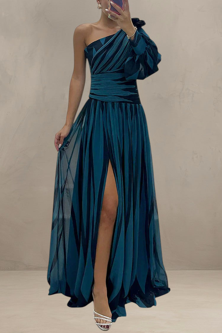 SANDRA | OFF-SHOULDER STRIPED MAXI DRESS
