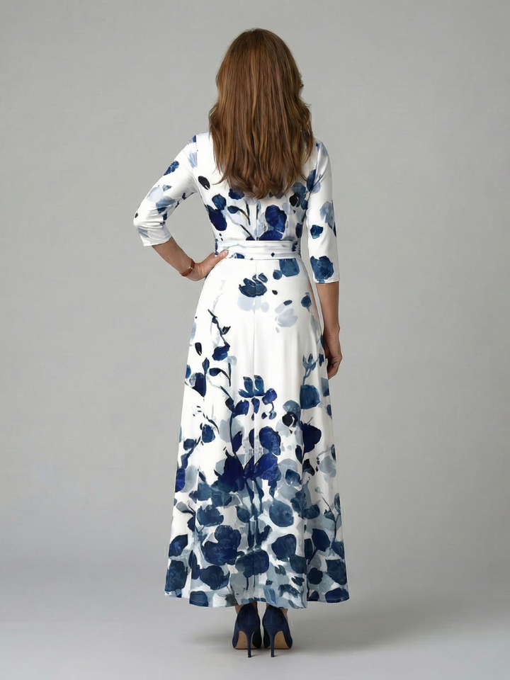 CELINE | CROSS-WRAP NECK MIDI DRESS