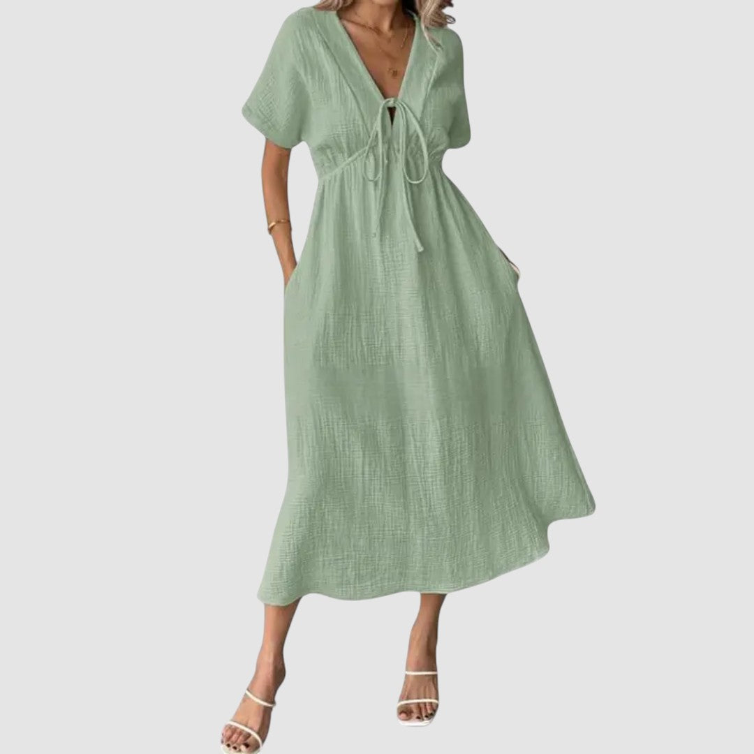BREEANNE | RELAXED V-NECK MAXI DRESS