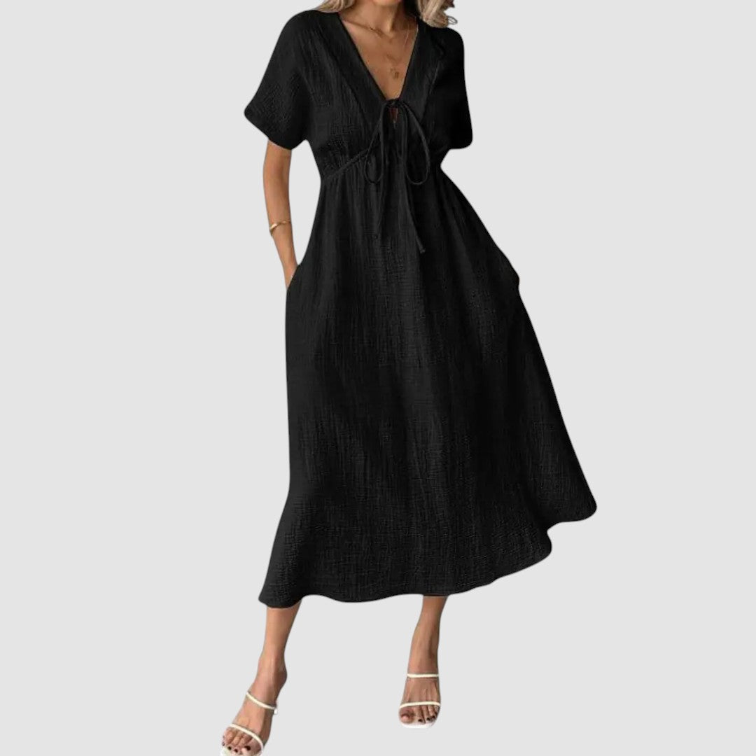 BREEANNE | RELAXED V-NECK MAXI DRESS