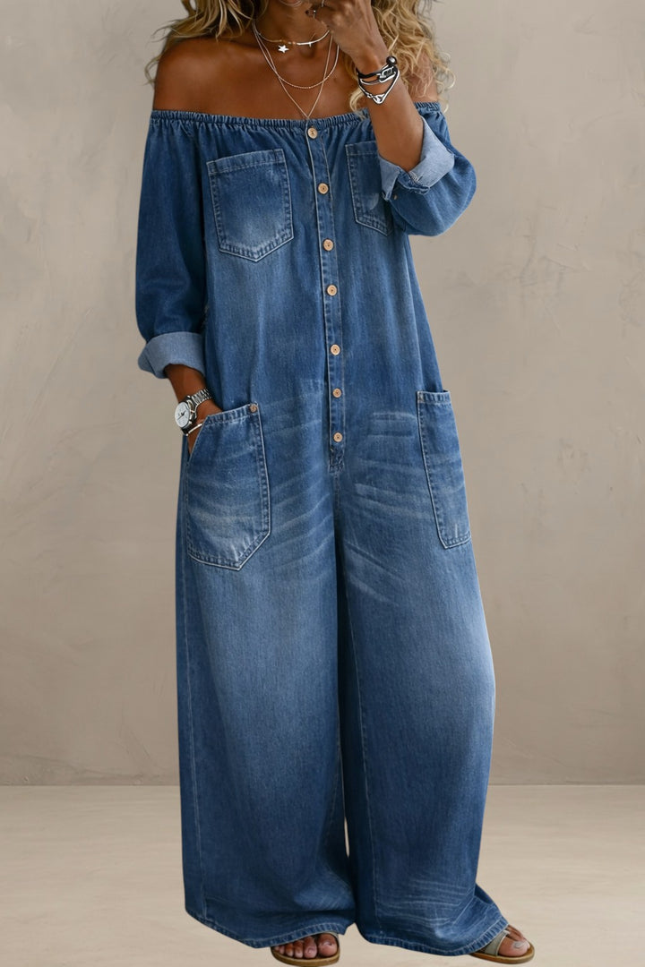 AGATHA | ELEGANT CUT DENIM JUMPSUIT
