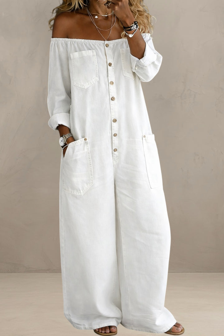 AGATHA | ELEGANT CUT DENIM JUMPSUIT