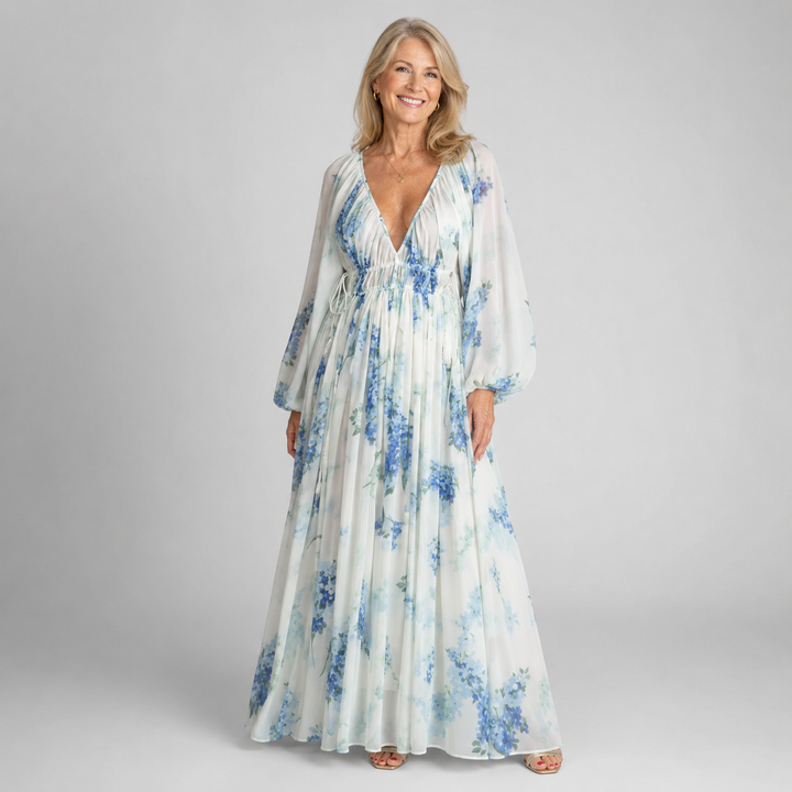 YVONNE | PRINTED CHIFFON MAXI DRESS