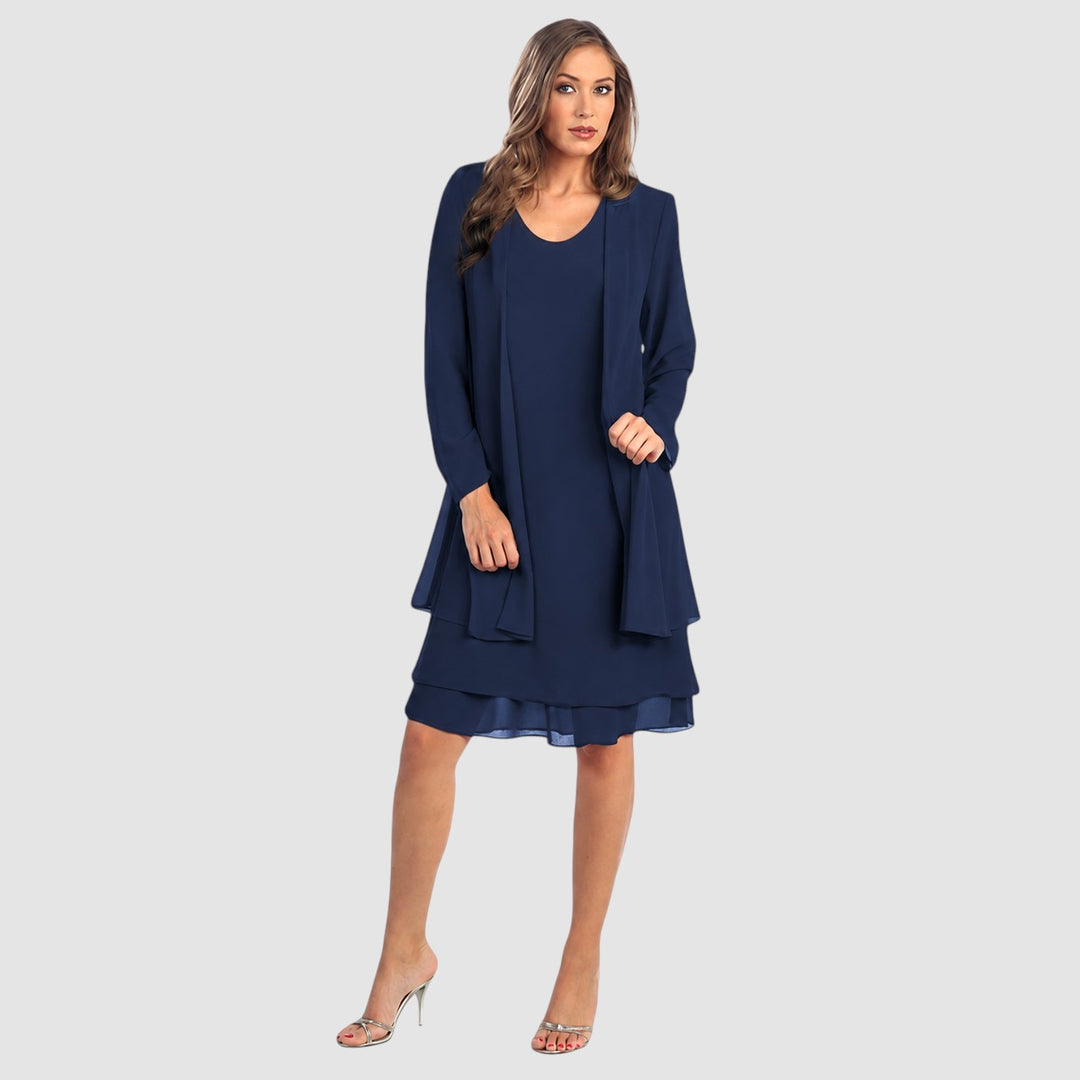 JACQUELINE | CHIFFON DRESS & CARDIGAN SET
