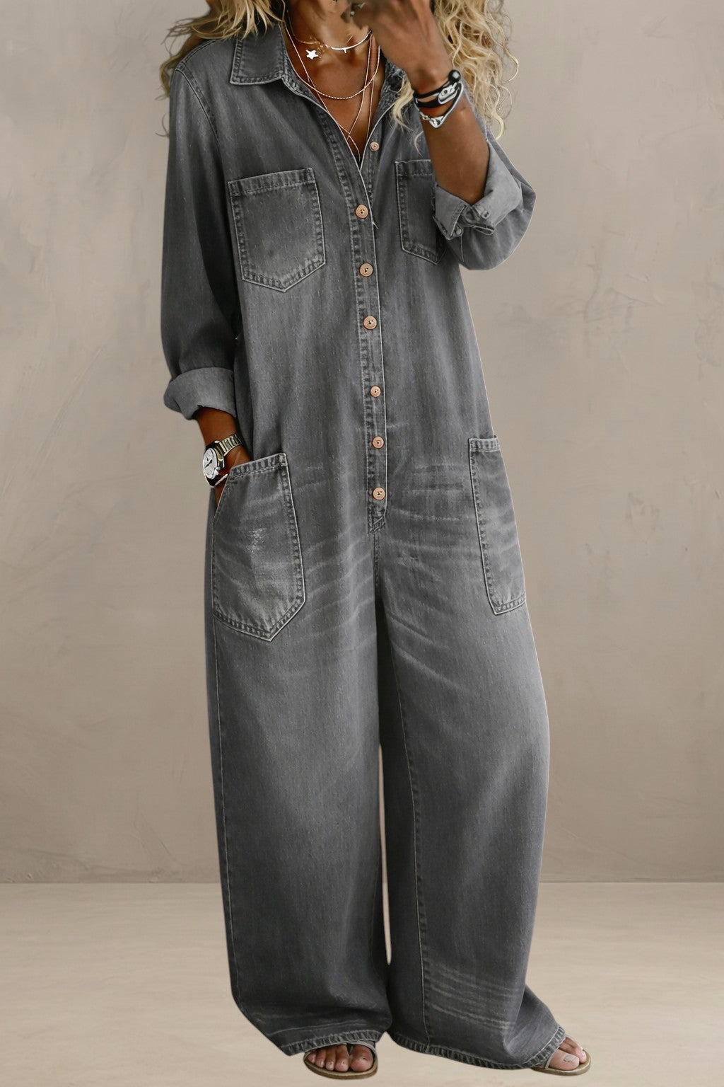 ADELINA | CASUAL DENIM JUMPSUIT