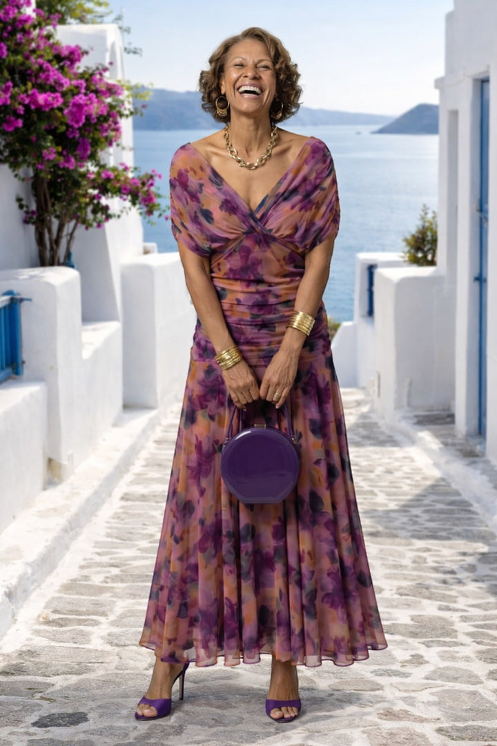 CINDRY | OFF SHOULDER FLOW MIDI DRESS