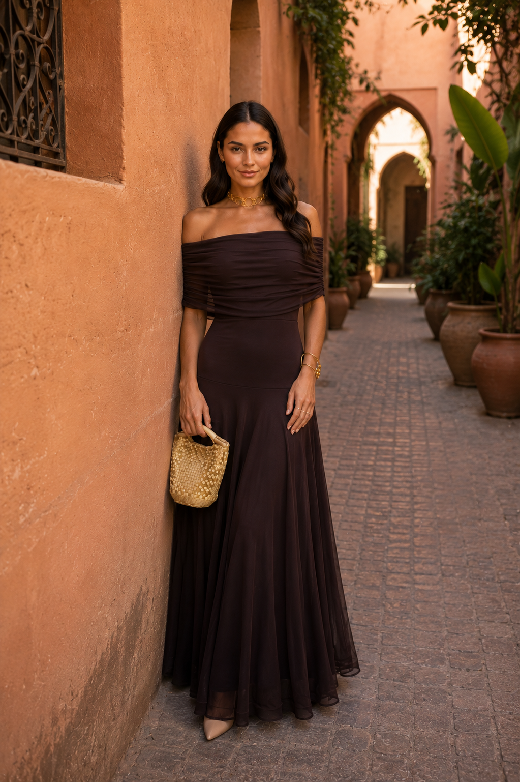 MIRELLA | CHOCOLATE BROWN FLOW DRESS