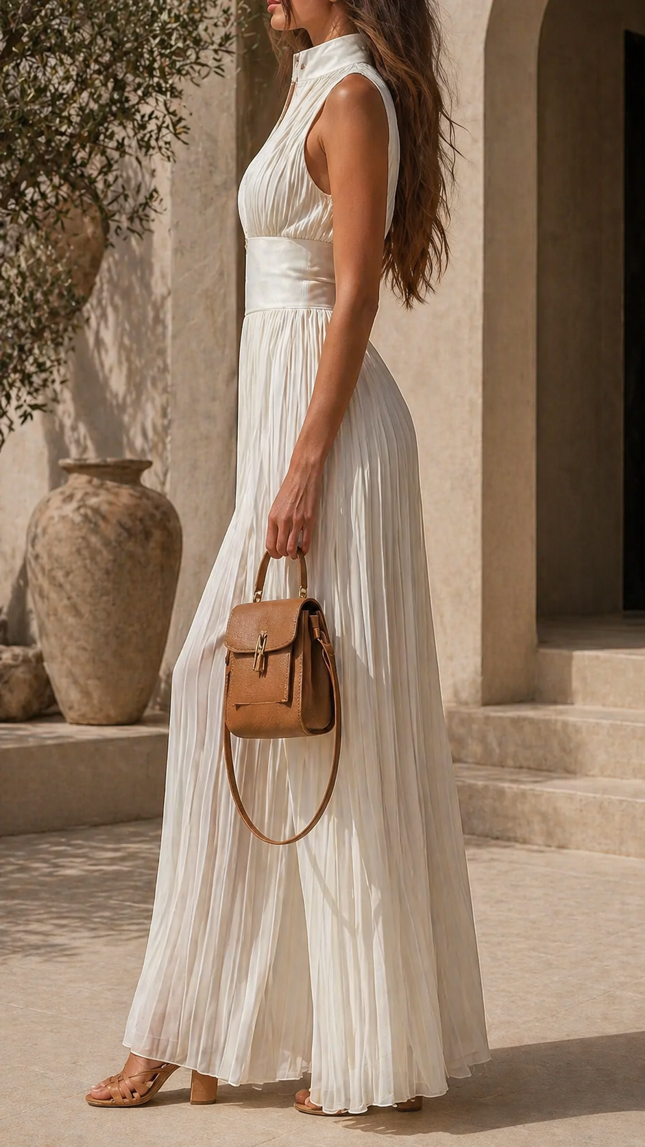 DINA | PLEATED ELEGANCE MAXI DRESS