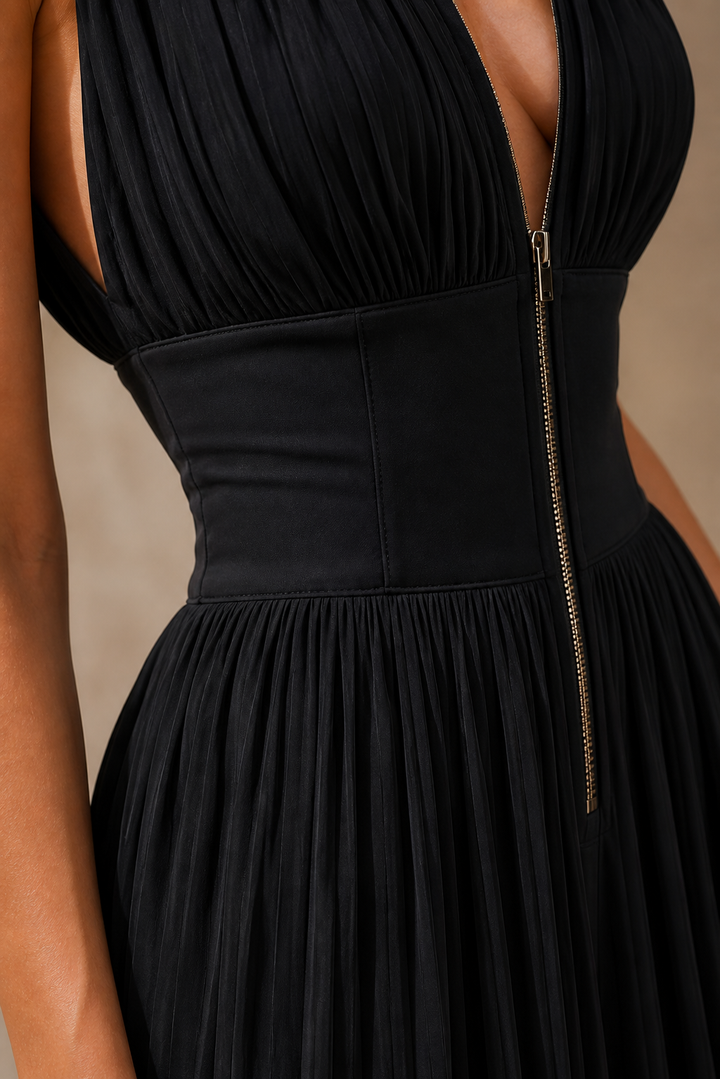 DINA | PLEATED ELEGANCE MAXI DRESS