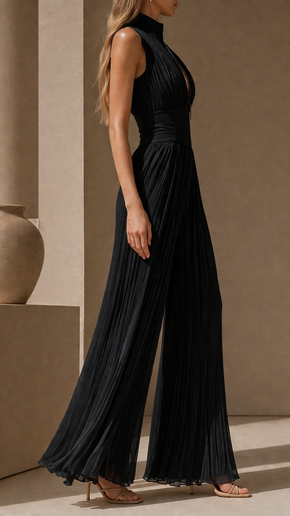 DINA | PLEATED ELEGANCE MAXI DRESS