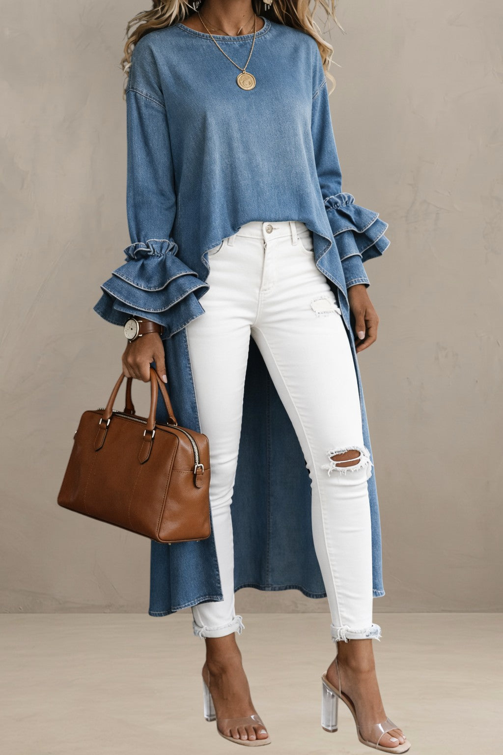 NOEMI | OVERSIZED DENIM SHIRT WITH CASUAL LOOK
