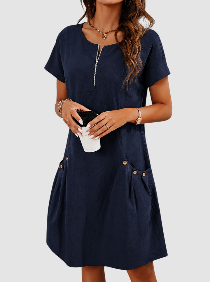 HILLARY | LINEN-BLEND SUMMER DRESS