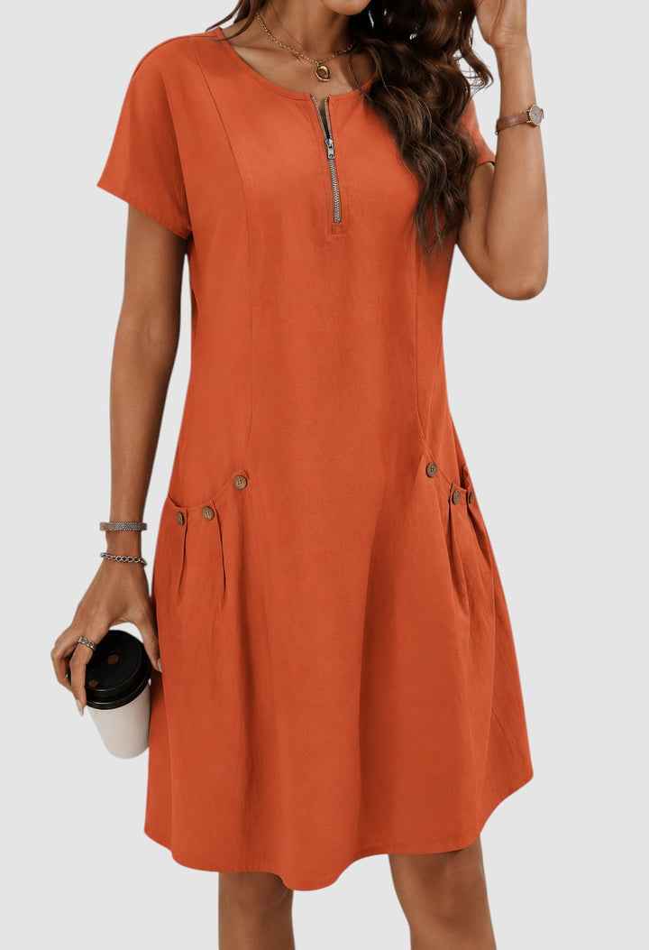 HILLARY | LINEN-BLEND SUMMER DRESS