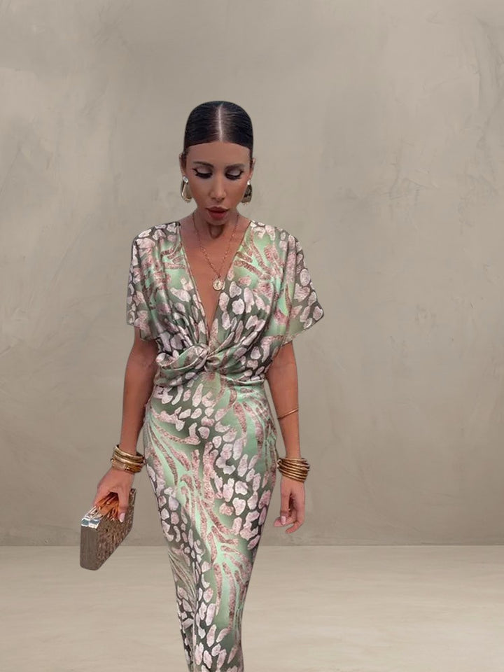 CLARANDRA | COPPER MIDI DRESS