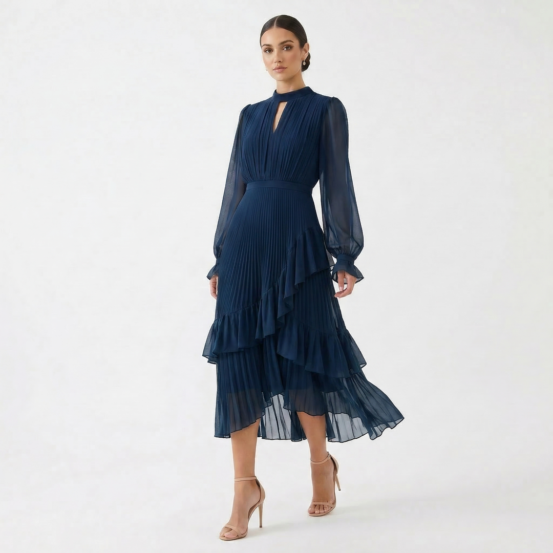 DORIS | RUFFLE PLEATED DRESS