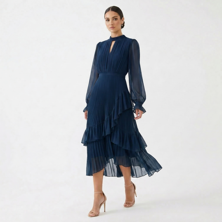 DORIS | RUFFLE PLEATED DRESS