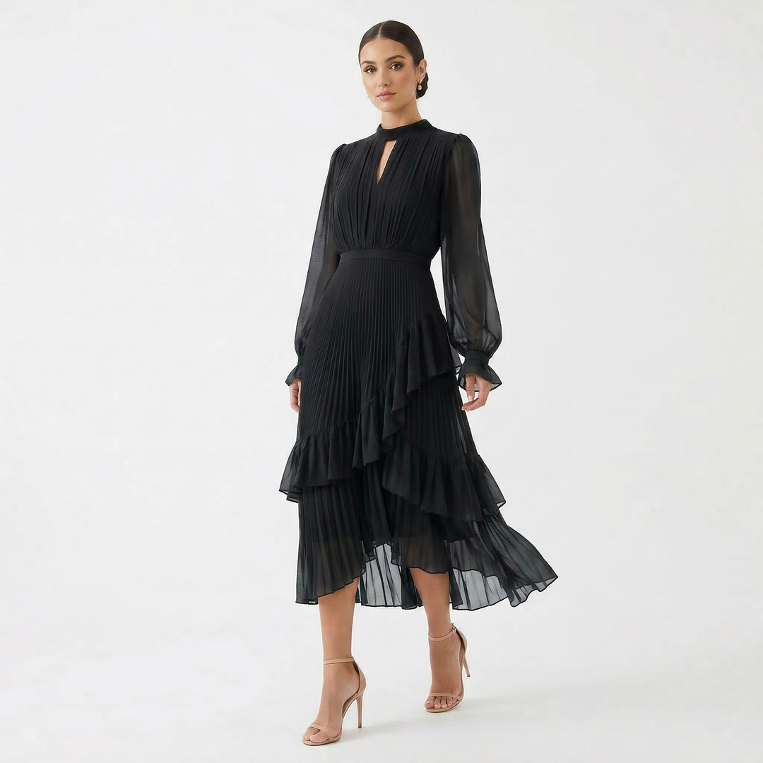 DORIS | RUFFLE PLEATED DRESS